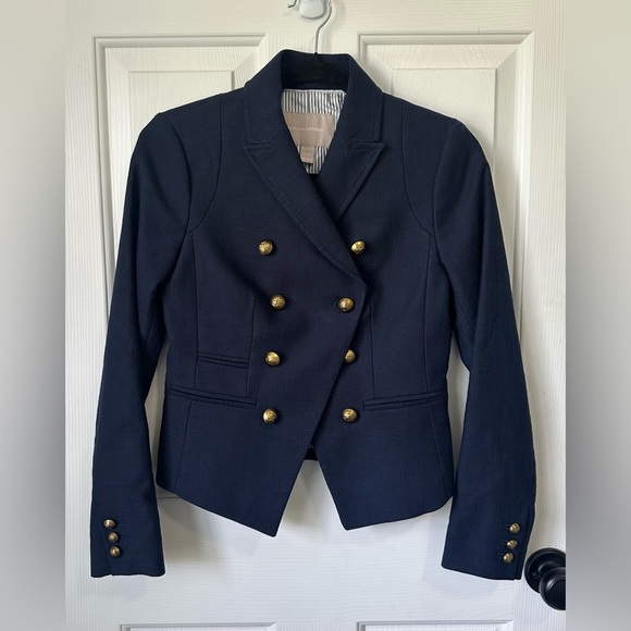 Banana Republic Navy Cutaway Blazer. Size 00 Petite. - Picture 3 of 8